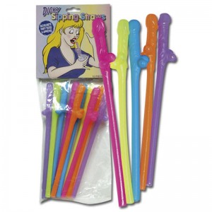 Bunte Penis-Trinkhalme